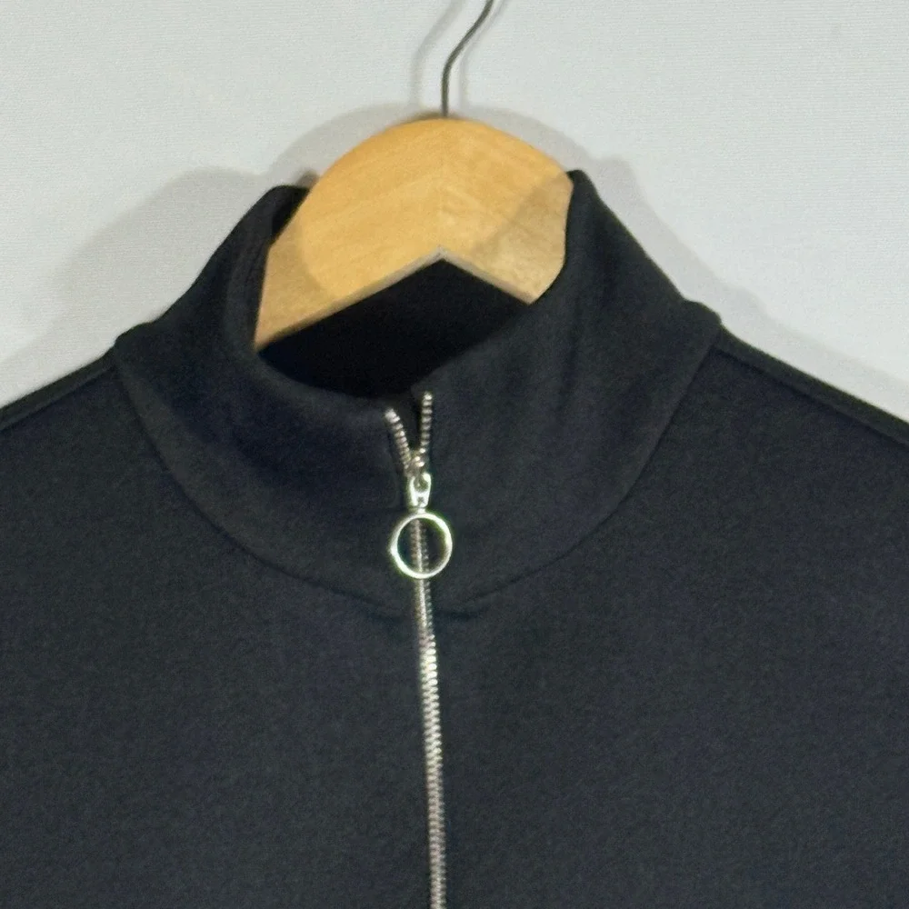 Sweaty Betty Women‎ 6 Black Full Zip Crop Track Jacket Athletic Performance - Picture 2 of 7